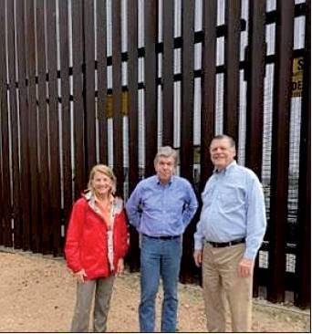 Senator Capito, Senator Blunt and Congressman Cole visit an existing levee wall in McAllen, Texas.