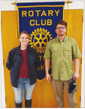 Lori Hedges Of Cotton County Emergency Management Attends Walters Rotary Club