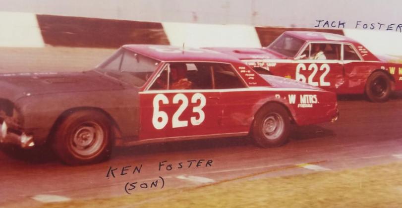 Ken Foster, Jack’s son, front car and Jack Foster back car in 1978